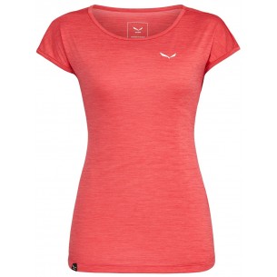 Salewa Camiseta Mujer Puez Melange Dry M/C Rose Red Melange