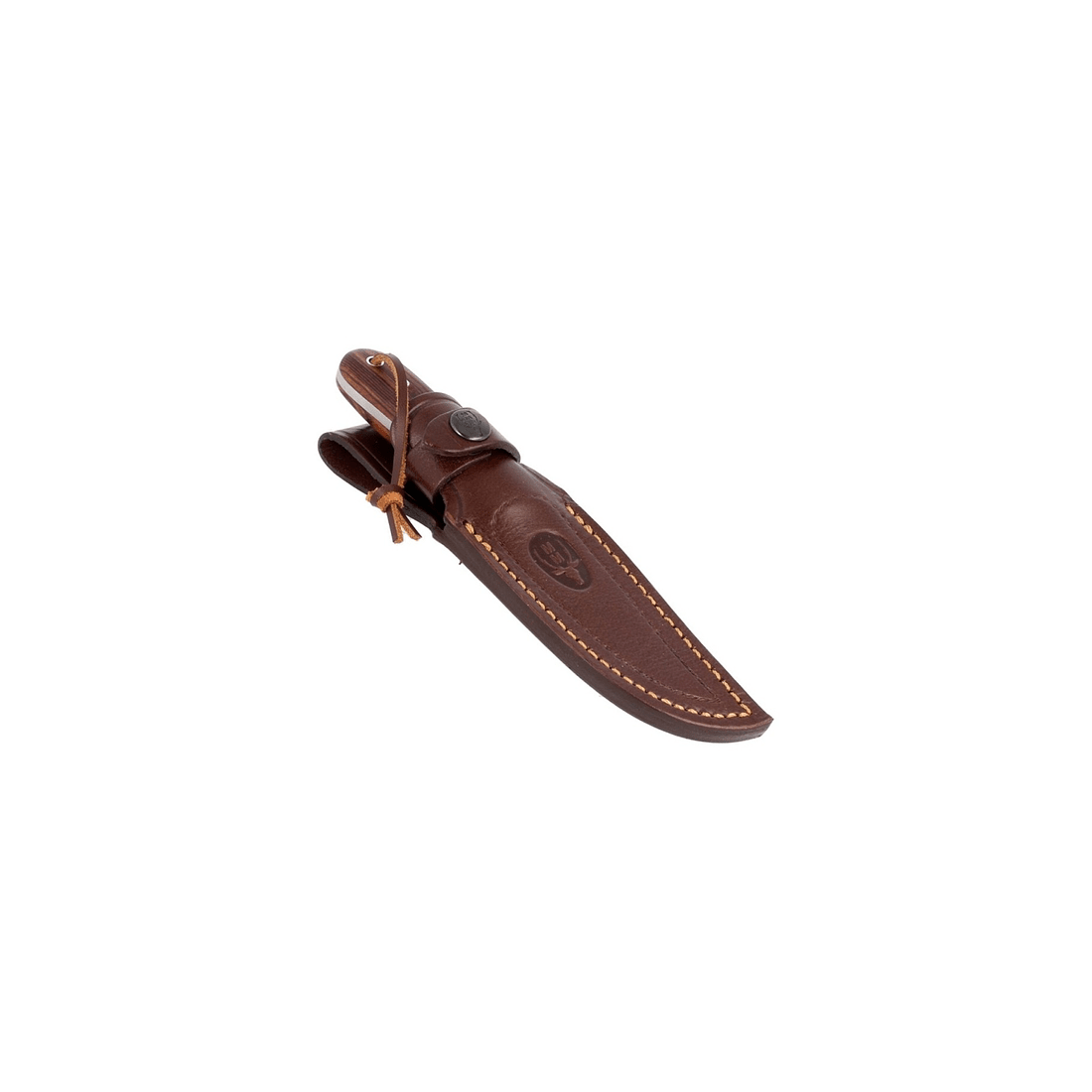  MUELA BISON-9OL Cuchillo de caza con mango de madera de olivo  con funda de cuero : Deportes y Actividades al Aire Libre