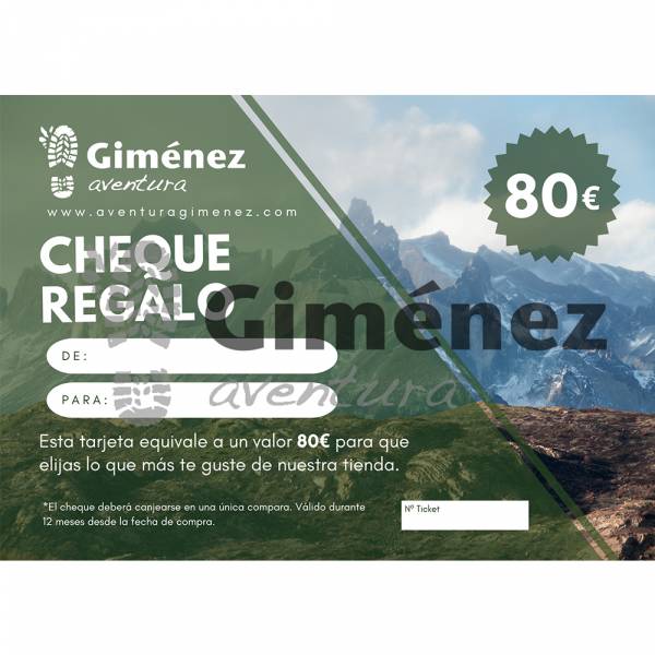 Cheque Regalo Aventura Giménez 80€