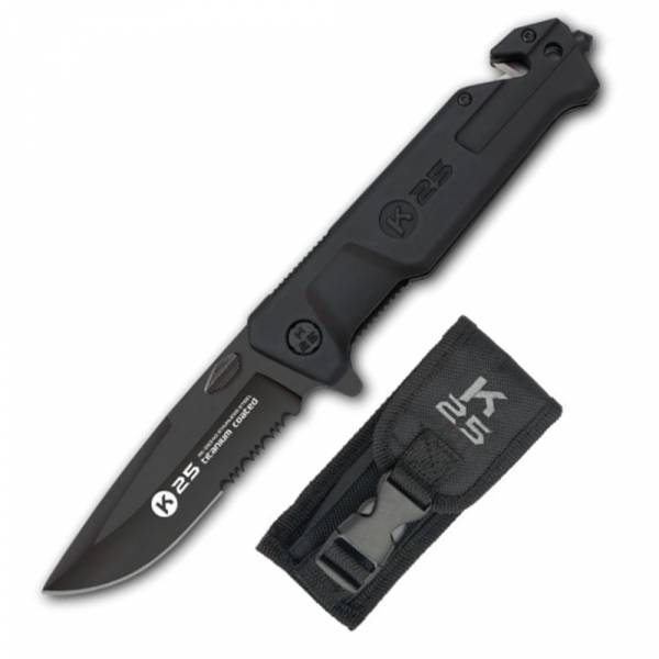Navaja K25 Goma Negra Titanio 8.7cm...