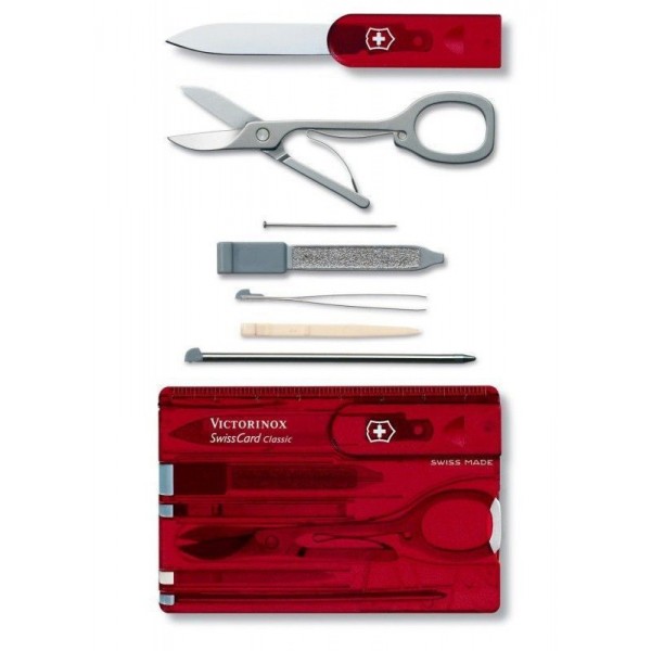 Victorinox Swisscard Classic Roja Transp. V.07100.T