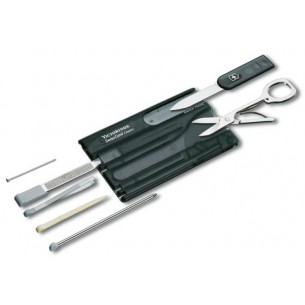 Victorinox Swisscard Classic, Tarjeta 10 Usos Negra Transp. V.07133.T3