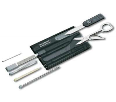 Victorinox Swisscard Classic, Tarjeta 10 Usos Negra Transp. V.07133.T3